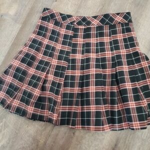 Plaid Pleated Skirt